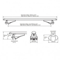 Strešný nosič Hyundai ix35 (Flush rail) (2010-2015) Tiger XL Silver