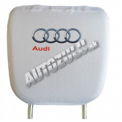 Poťah na hlavovú opierku-biela Audi 2ks