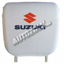 Poťah na hlavovú opierku-biela Suzuki 2 ks
