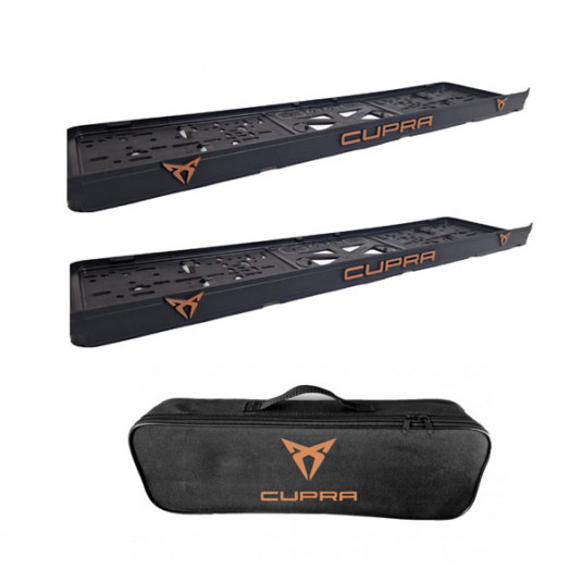 2x podložky ŠPZ  a taška CUPRA - sada