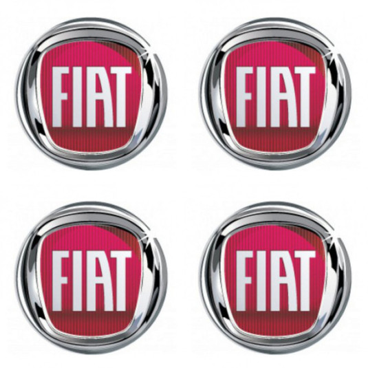 Samolepky živicové 3D Fiat červený 4ks