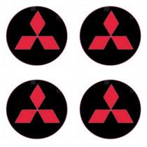 Samolepky živicové 3D Mitsubischi 4ks červené