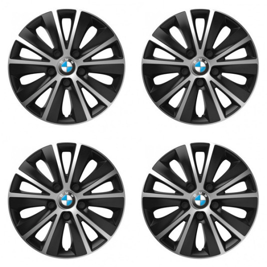 Puklice pre BMW 14 RAPIDE silver and black