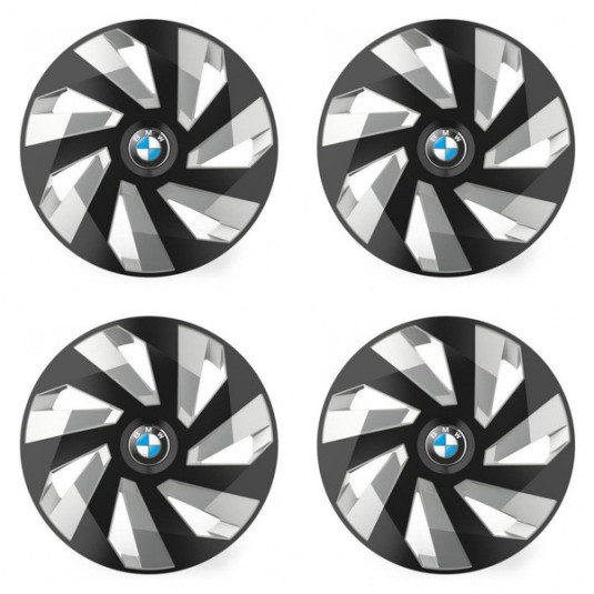 Puklice pre BMW 15 Vector RC black and silver
