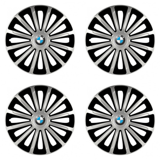 Puklice pre BMW 16 TREND silver and black