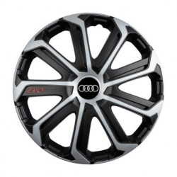 Puklice pre Audi 15 Evo black&silver