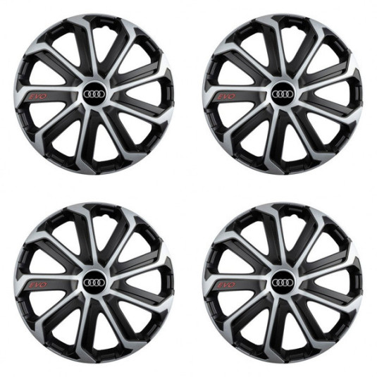 Puklice pre Audi 16 Evo black&silver