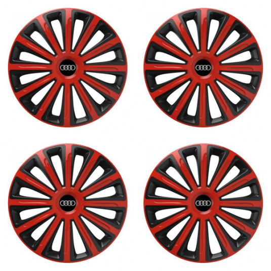 Puklice pre Audi 16 TREND red and black
