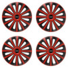 Puklice 16 TREND red and black pre Audi na ocelové disky. Pre kolesá o veľkosti R16 so živicovými samolepkami Audi.