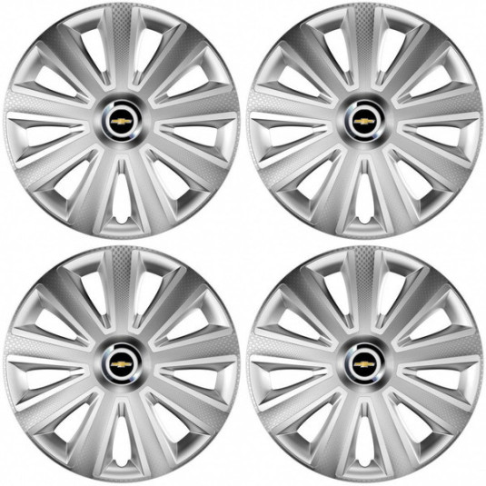 Puklice pre Chevrolet 16 Aviator carbon RC 16 silver