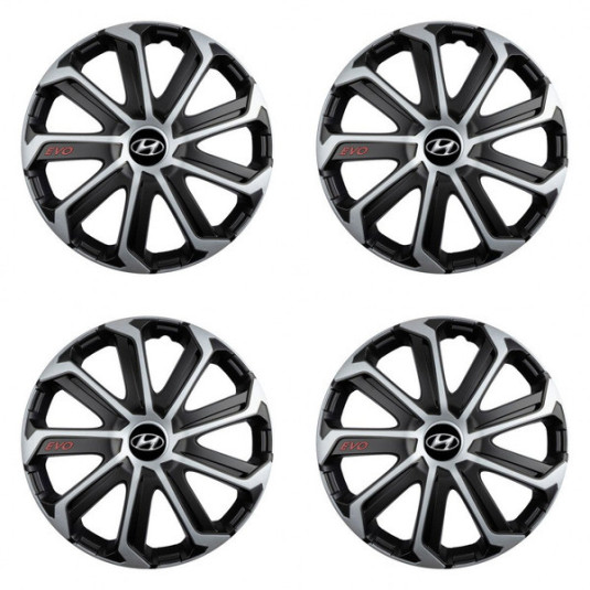 Puklice pre Hyundai 14 Evo black&silver