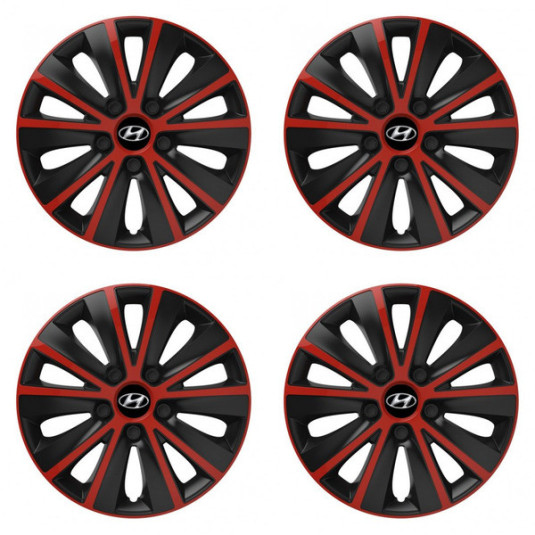 Puklice pre Hyundai 14 RAPIDE red and black