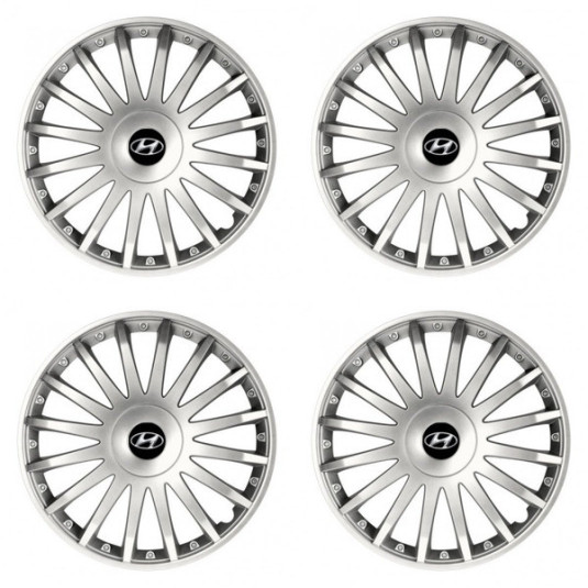 Puklice pre Hyundai 15 CRYSTAL silver