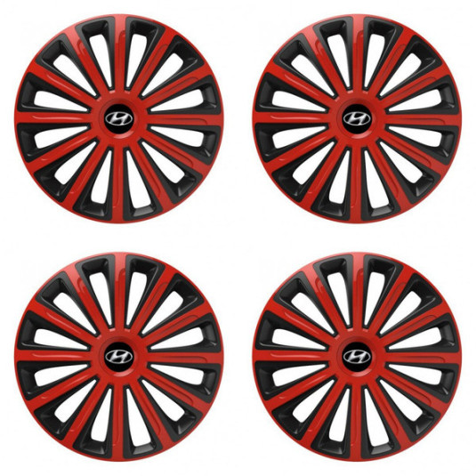 Puklice pre Hyundai 16 TREND red and black