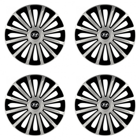 Puklice pre Hyundai 16 TREND silver and black