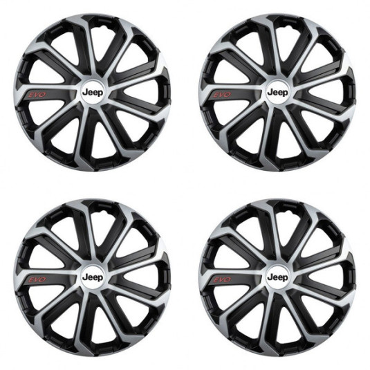 Puklice pre Jeep 14 Evo black&silver