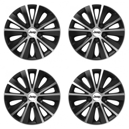 Puklice pre Jeep 14 RAPIDE silver and black