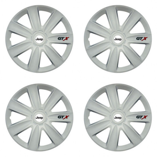 Puklice pre Jeep 15 GTX carbon white