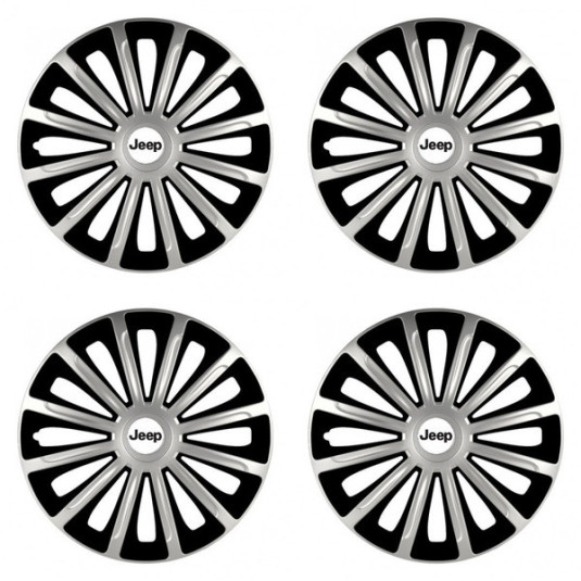 Puklice pre Jeep 15 TREND silver and black
