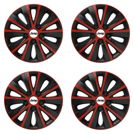 Puklice pre Jeep 15 RAPIDE red and black