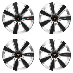 Puklice pre Cupra 14 GTX CARBON silver/black