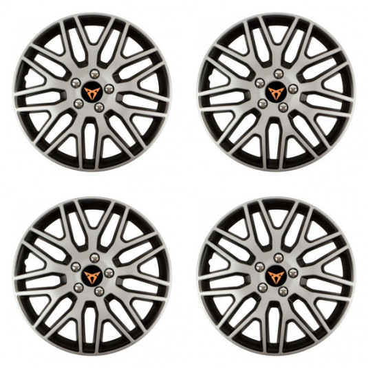 Puklice pre Cupra 15 Dakar NC silver and black