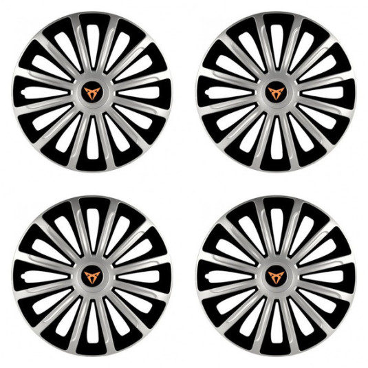 Puklice pre Cupra 15 TREND silver and black