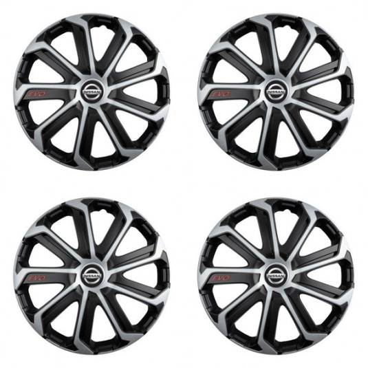 Puklice pre Nissan 14 Evo black&silver