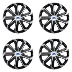 Puklice pre Lada 15 Evo black&silver