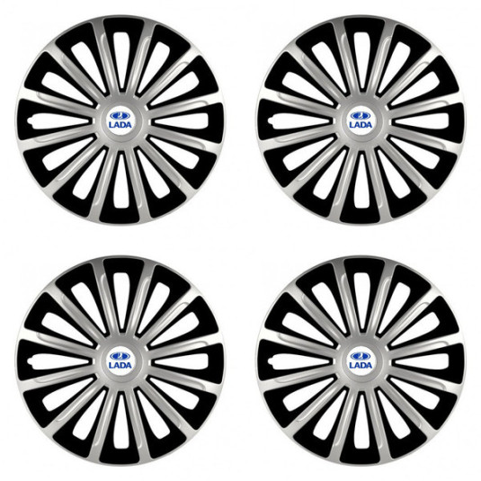 Puklice pre Lada 15 TREND silver and black