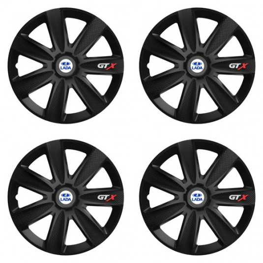 Puklice pre Lada 15 GTX CARBON black