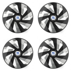 Puklice pre Lada 16 Vector RC black and silver