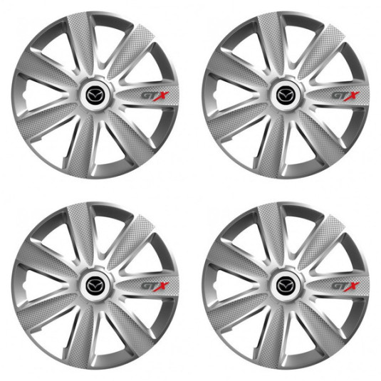 Puklice pre Mazda 14 GTX CARBON silver