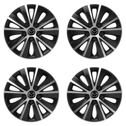 Puklice pre Mazda 16 RAPIDE silver and black