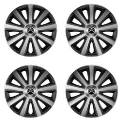 Puklice pre Citroen 14 Aviator carbon silver&black