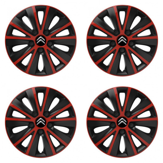 Puklice pre Citroen 15 RAPIDE red and black