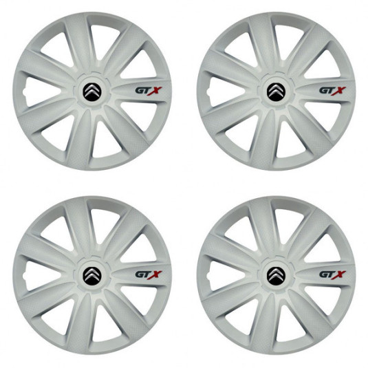 Puklice pre Citroen 16 GTX carbon white