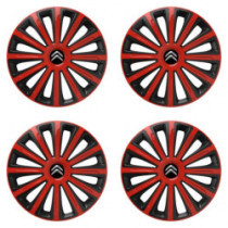 Puklice pre Citroen 16 TREND red and black
