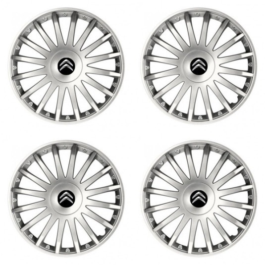 Puklice pre Citroen 16 CRYSTAL silver