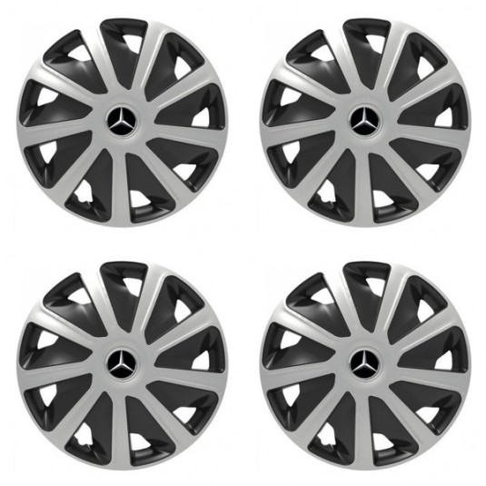 Puklice pre Mercedes pre dodávky 15 Craft silver and black