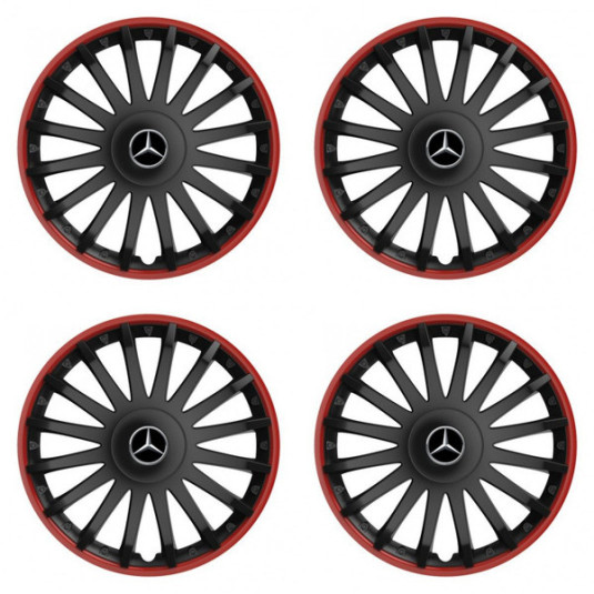 Puklice pre Mercedes 16 CRYSTAL RO black