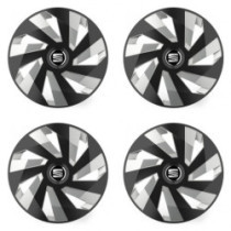 Puklice pre Seat 14 Vector RC black and silver