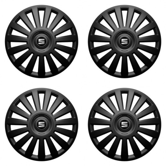 Puklice pre Seat 15 Luxury black