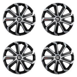 Puklice pre Seat 15 Evo black&silver