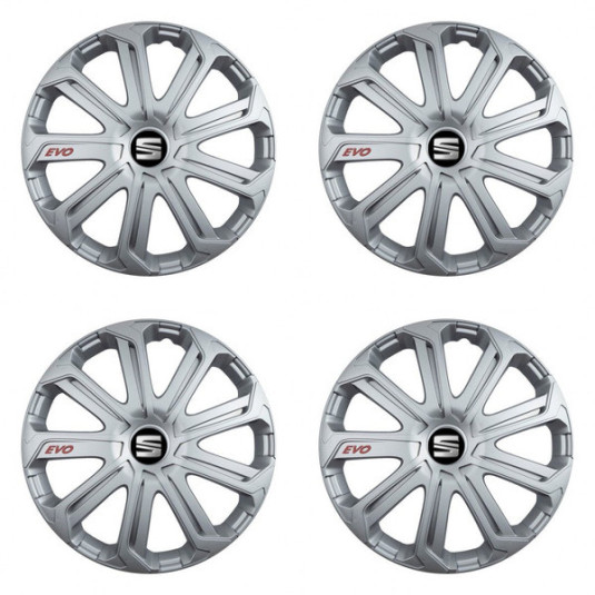 Puklice pre Seat 16 Evo silver