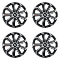 Puklice pre Seat 16 Evo black&silver