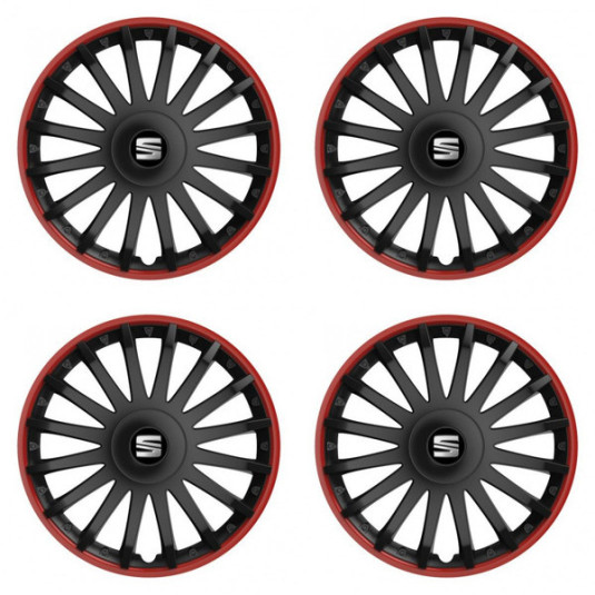 Puklice pre Seat 16 CRYSTAL RO black