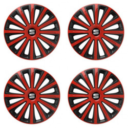 Puklice pre Seat 16 TREND red and black