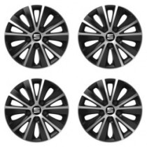 Puklice pre Seat 16 RAPIDE silver and black