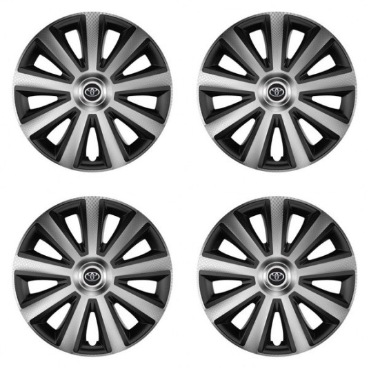 Puklice pre Toyota 14 Aviator carbon silver&black